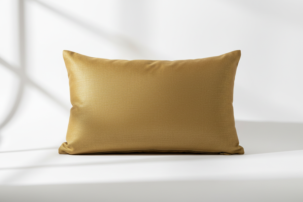 12 x 20 lumbar pillow throw cover cotton zipper closure gold