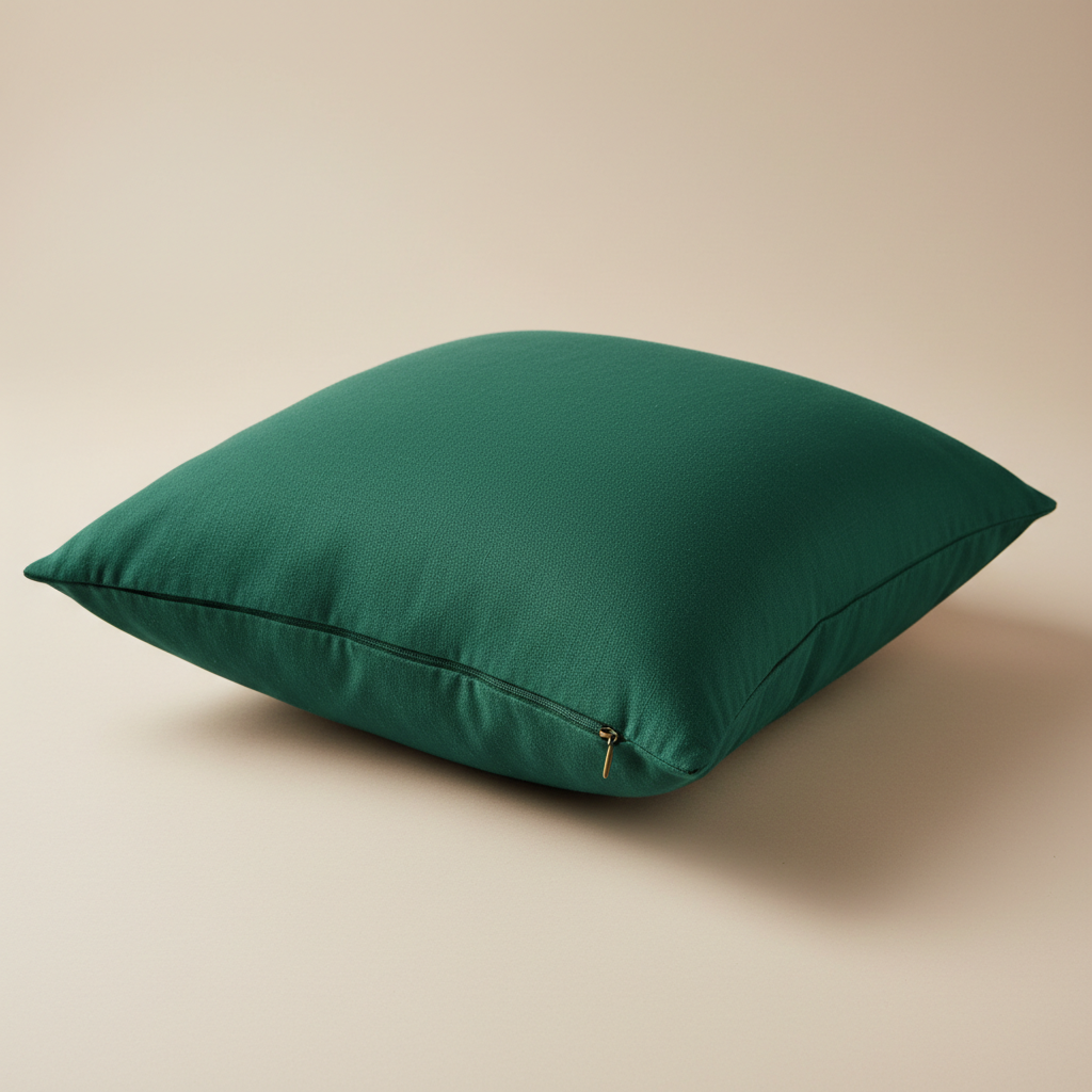  20 x 20 pillow throw cover cotton zipper closure green