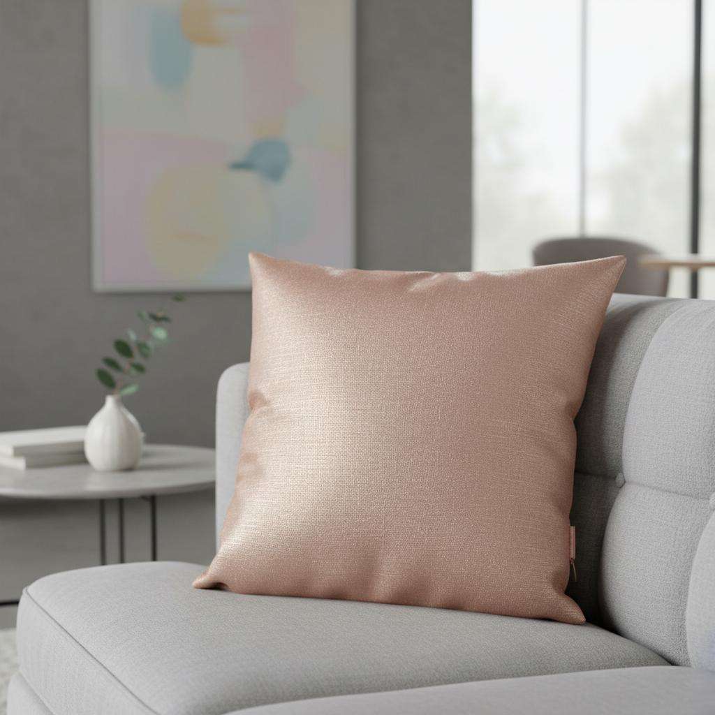  20 x 20 pillow throw cover cotton zipper closure rose gold