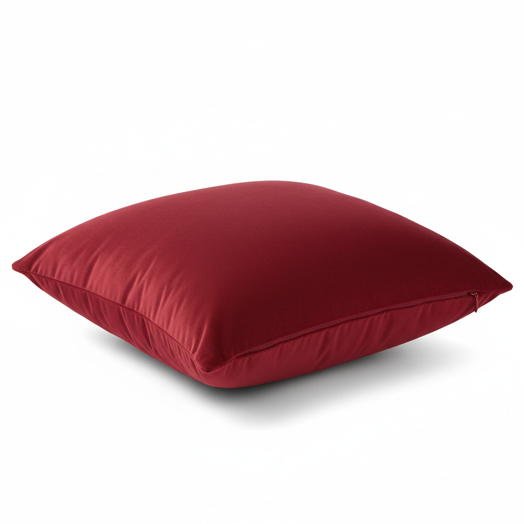 20 x 20 red pillow throw with hidden zipper