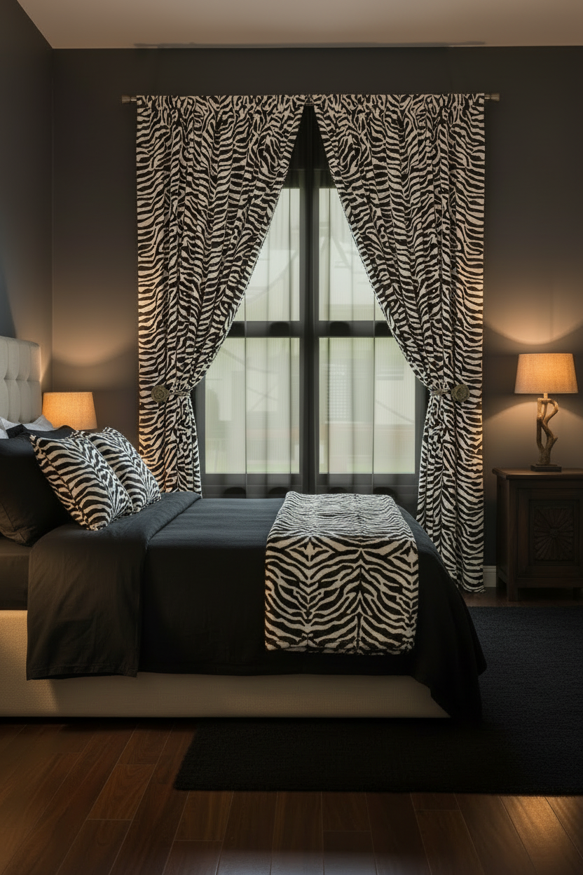 LT Living Co. Zebra print Curtains Set ( 2 )
