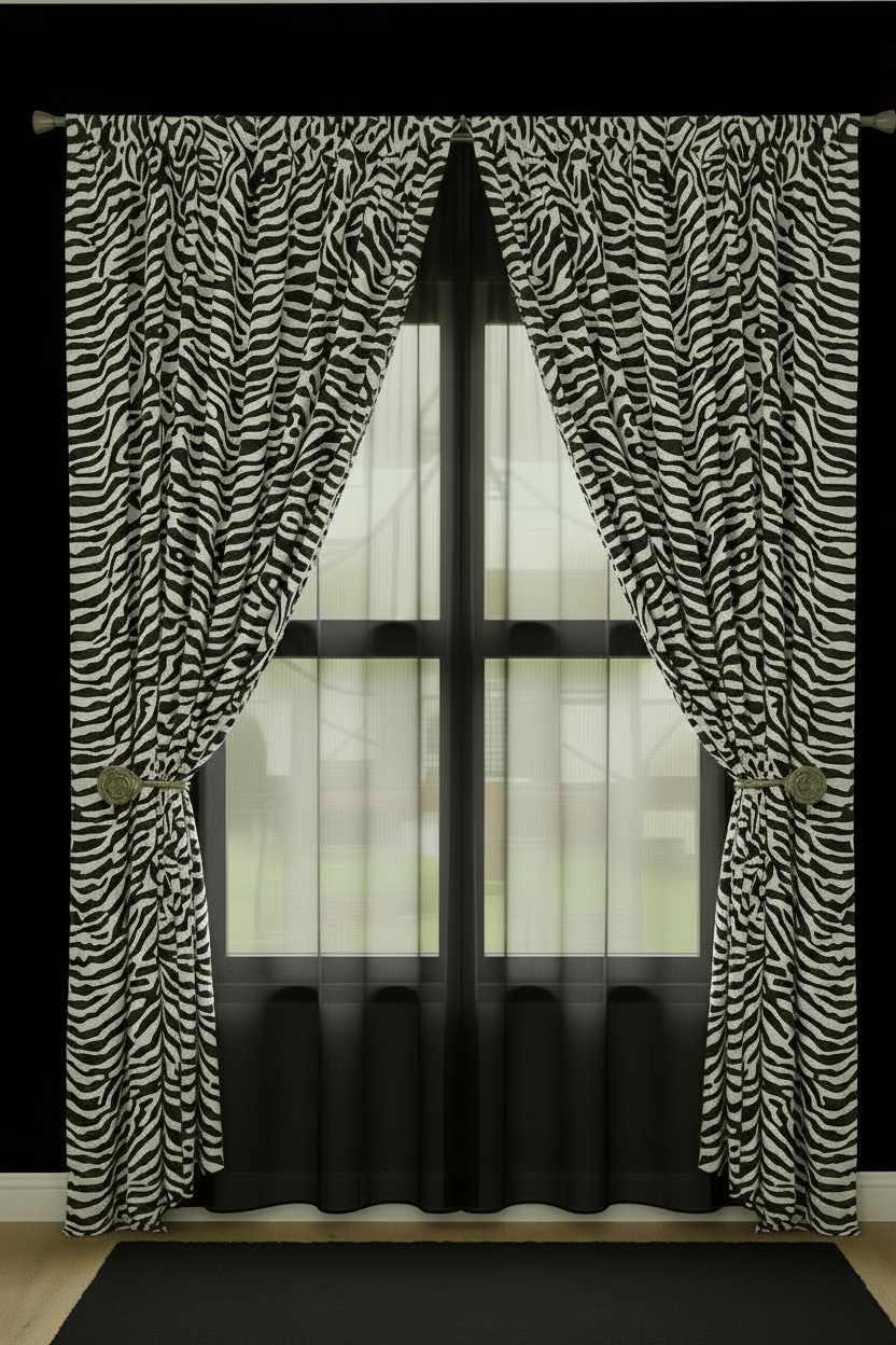 LT Living Co. Zebra print Curtains Set ( 2 )