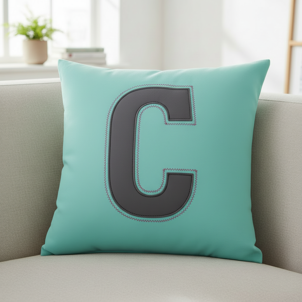 Monogram Throw Pillow Cover – Personalized Initial Accent Pillow (Cover Only)