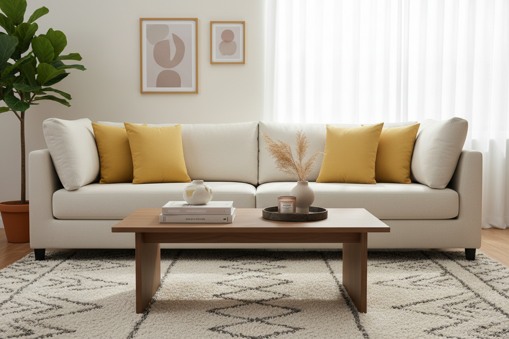 LT Living Co. Gold Cotton Pillow Cover