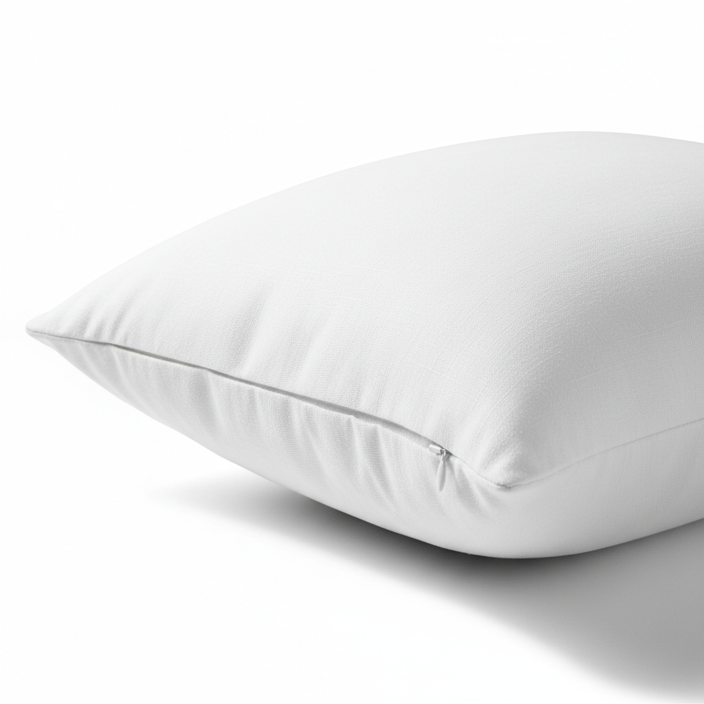pillow throw cover white with hidden zipper closure