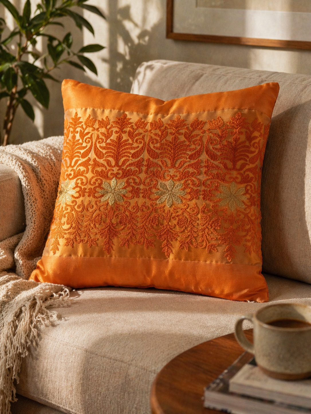 Lt Livingco - Orange Decorative Throw Pillow Cover