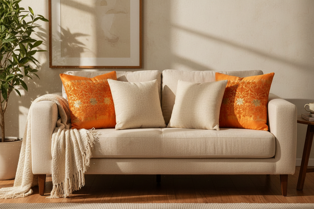 Lt Livingco - Orange Decorative Throw Pillow Cover