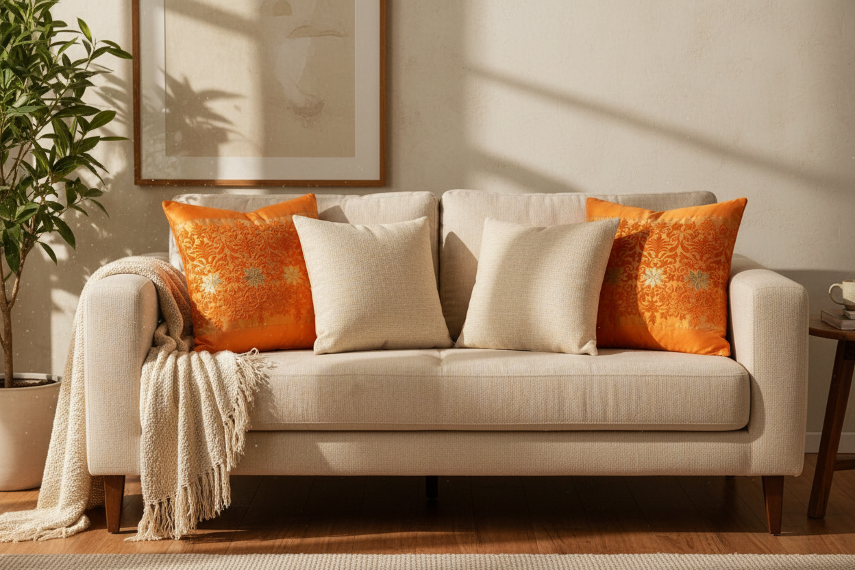 Lt Livingco - Orange Decorative Throw Pillow Cover