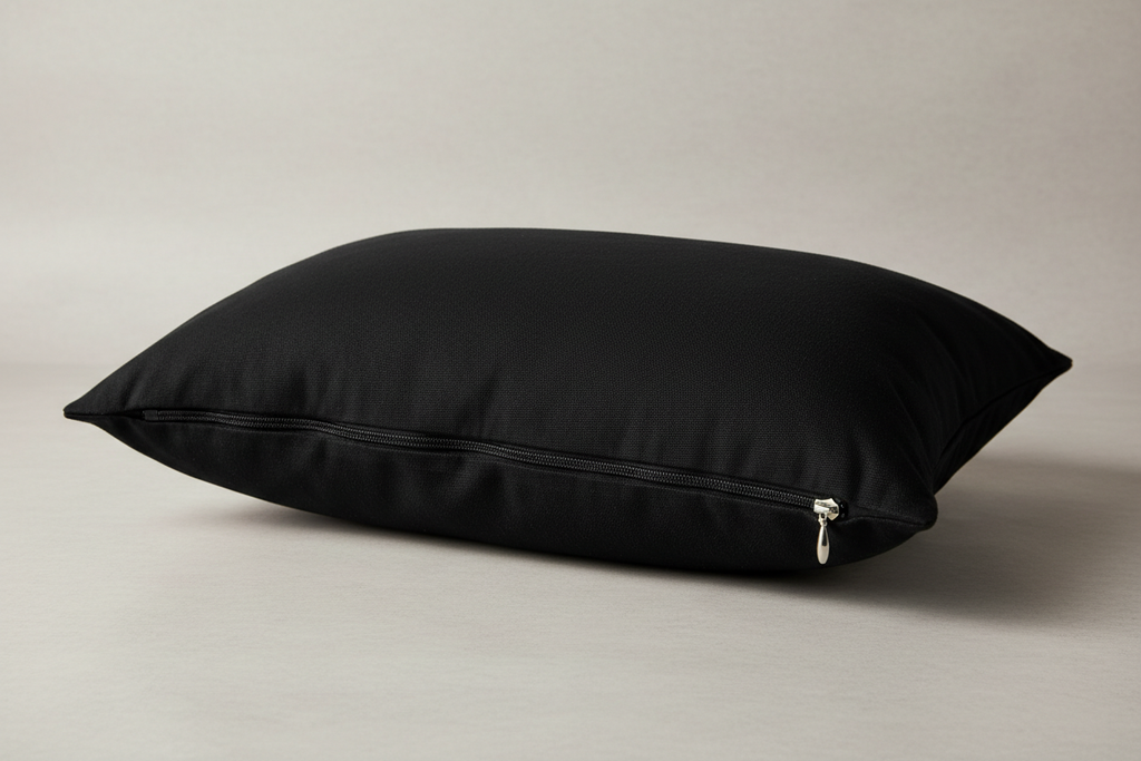 zipper at bottom of pillow 12 x 20 lumbar pillow throw cover cotton zipper closure black