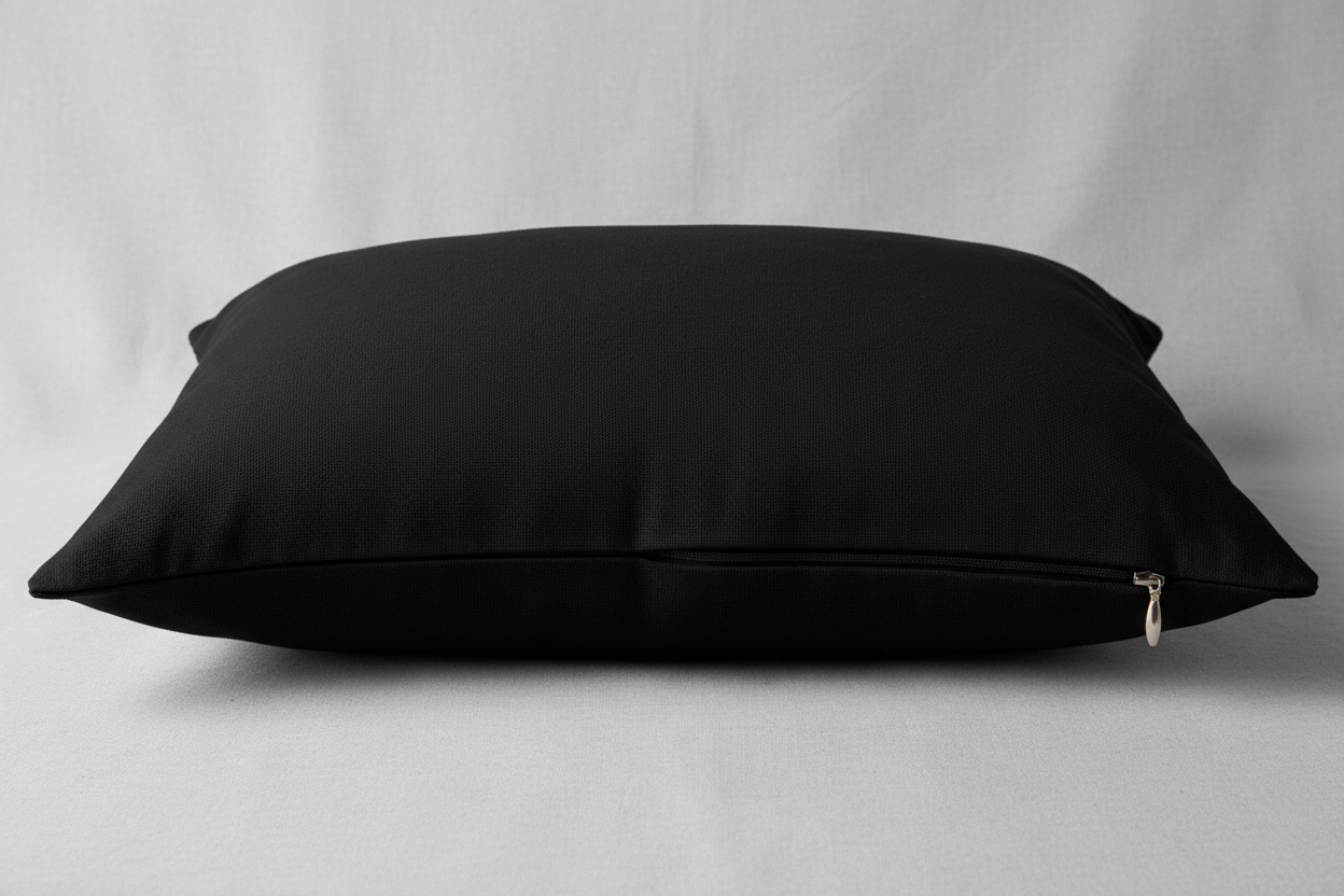 zipper at bottom of pillow 12 x 20 lumbar pillow throw cover cotton zipper closure black