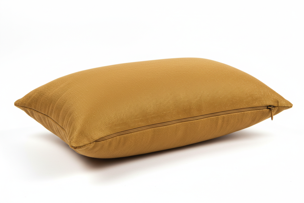 zipper at bottom of pillow 12 x 20 lumbar pillow throw cover cotton zipper closure  gold