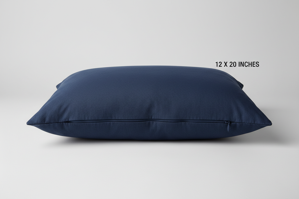 zipper at bottom of pillow12 x 20 lumbar pillow throw cover cotton zipper closure navy